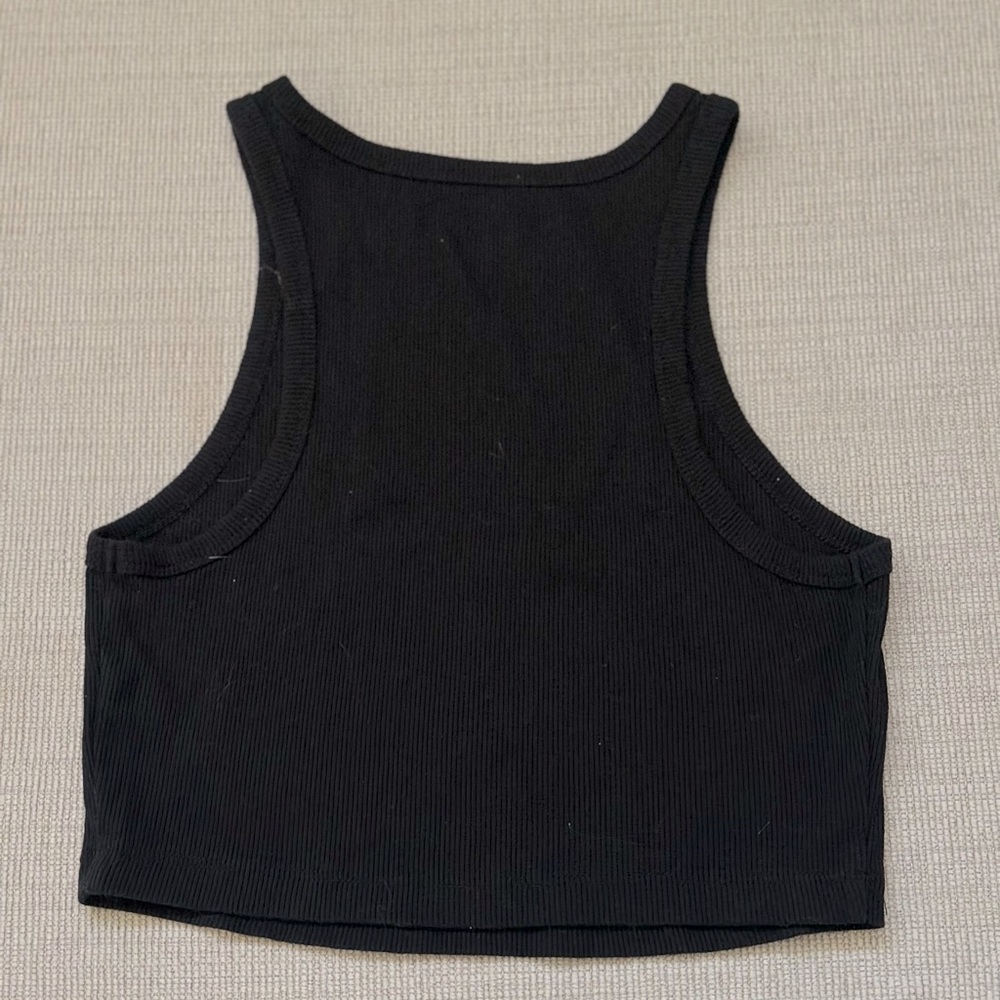 Black Ribbed Tank Top - Picture 2 of 3